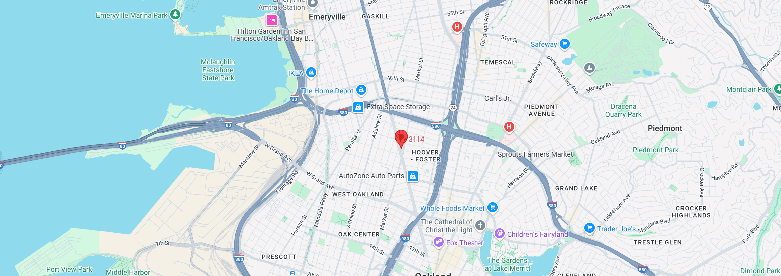 Map showing Khidir Insurance Agency location in Oakland California